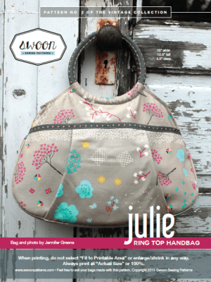 Julie Ring top handbag by Swoon sewing patterns  