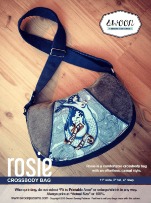 Rosie Crossbody bag by Swoon sewing patterns 