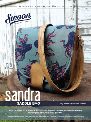 Sandra Saddle bag by Swoon sewing patterns 