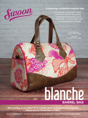 Blanche Barrel bag - Swoon sewing patterns 