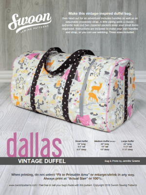 Dallas Vintage Duffel by Swoon sewing patterns 