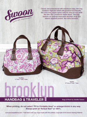 Brooklyn Handbag & Traveler PDF pattern cover page