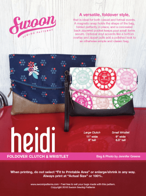 Heidi Foldover Clutch and wristlet by Swoon sewing patterns 