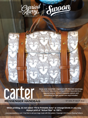 Carter Messenger Handbag by Swoon sewing patterns 