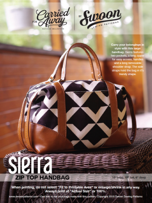 Sierra Zip Top handbag pattern by Swoon sewing patterns 