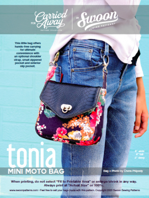 Tonia Mini Moto Bag available from Swoon sewing patterns 