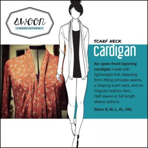 scarf neck cardigan